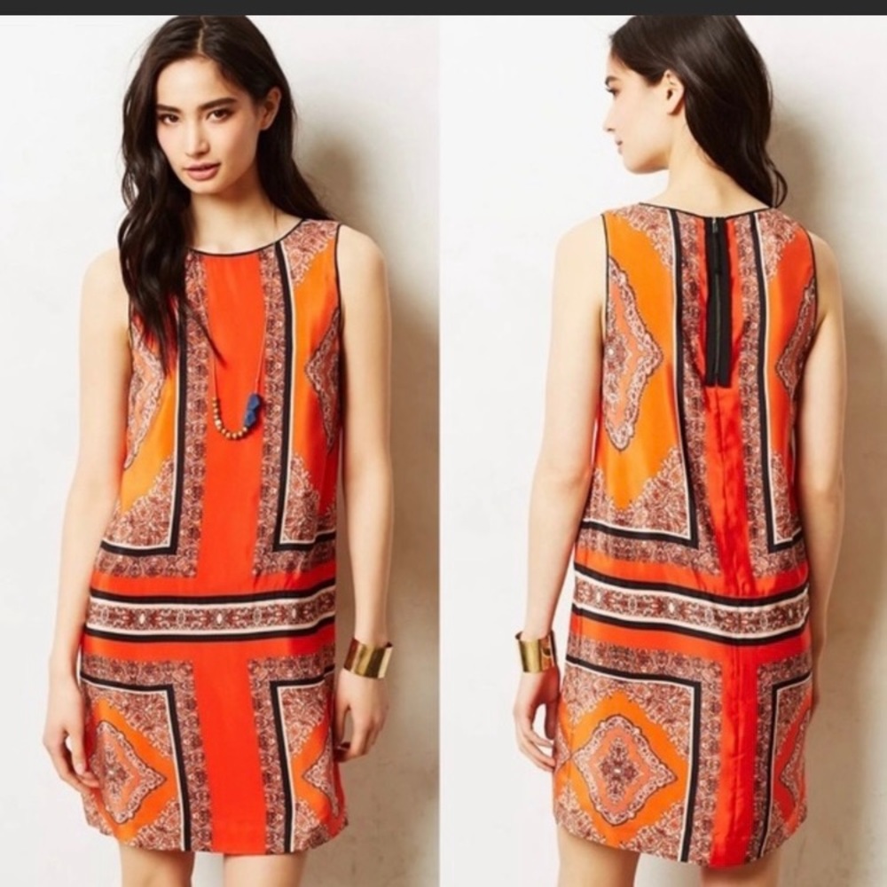 NWT Anthropology Maeve Canna Scarf Shift Dress